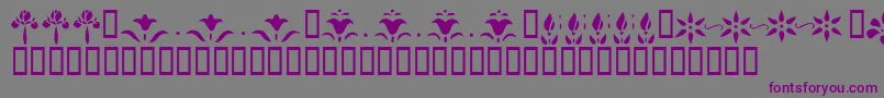 KrFleurFlairLines-Schriftart – Violette Schriften auf grauem Hintergrund