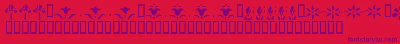 フォントKrFleurFlairLines – 赤い背景に紫のフォント