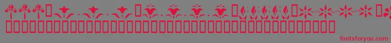 フォントKrFleurFlairLines – 赤い文字の灰色の背景