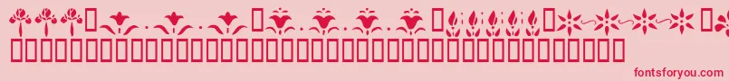 KrFleurFlairLines-Schriftart – Rote Schriften auf rosa Hintergrund