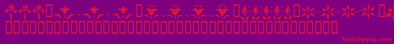 Czcionka KrFleurFlairLines – czerwone czcionki na fioletowym tle