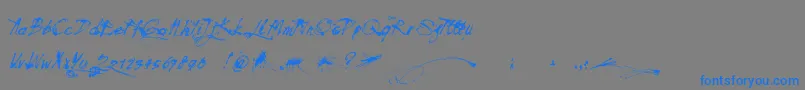 Mosquito Font – Blue Fonts on Gray Background
