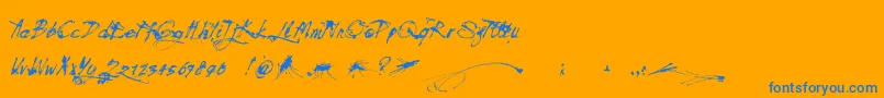 Mosquito Font – Blue Fonts on Orange Background