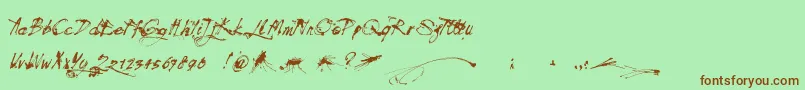 Mosquito Font – Brown Fonts on Green Background