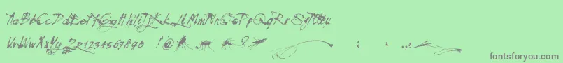 Mosquito Font – Gray Fonts on Green Background