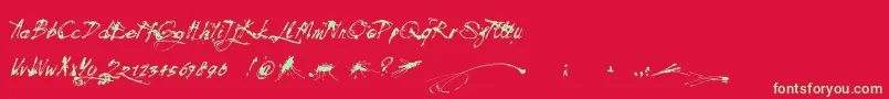 Mosquito Font – Green Fonts on Red Background