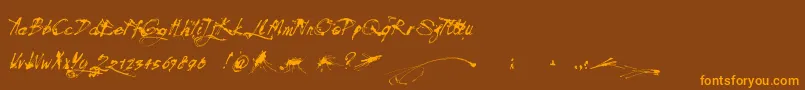 Mosquito Font – Orange Fonts on Brown Background