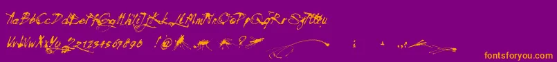 Mosquito Font – Orange Fonts on Purple Background