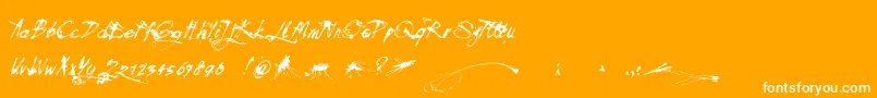 Mosquito-Schriftart – Weiße Schriften auf orangefarbenem Hintergrund