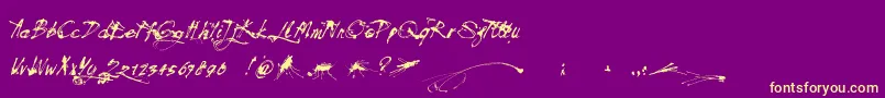 Mosquito Font – Yellow Fonts on Purple Background