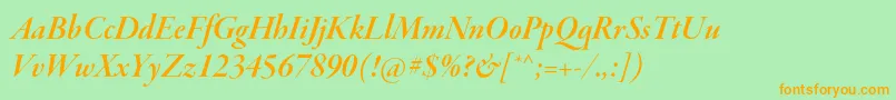 GaramondpremrproSmbditdisp Font – Orange Fonts on Green Background