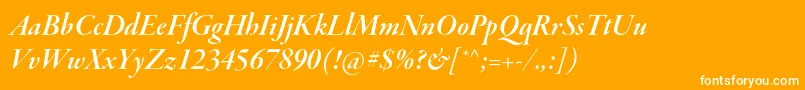 GaramondpremrproSmbditdisp-Schriftart – Weiße Schriften auf orangefarbenem Hintergrund