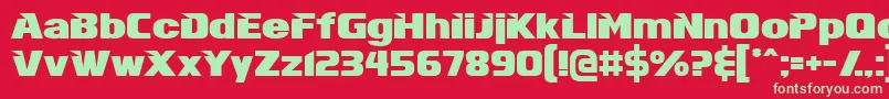 フォントInfinits – 赤い背景に緑の文字