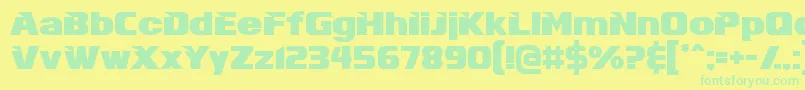 Fonte Infinits – fontes verdes em um fundo amarelo