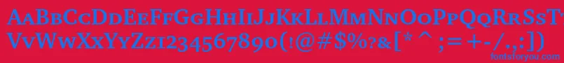 ChartersccBold Font – Blue Fonts on Red Background