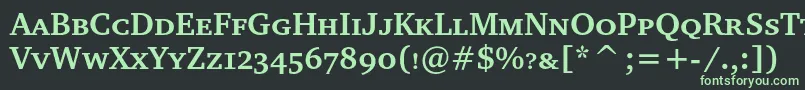 フォントChartersccBold – 黒い背景に緑の文字