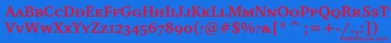 ChartersccBold Font – Red Fonts on Blue Background