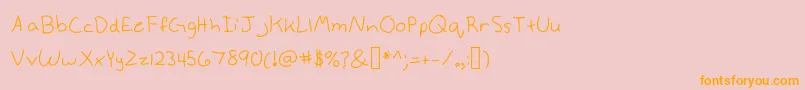 フォントAnneke – オレンジの文字がピンクの背景にあります。