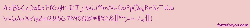 Anneke-fontti – violetit fontit vaaleanpunaisella taustalla