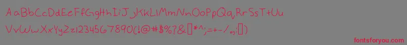 フォントAnneke – 赤い文字の灰色の背景