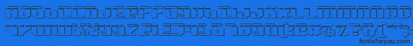 BadRobotLaser3D-Schriftart – Schwarze Schriften auf blauem Hintergrund