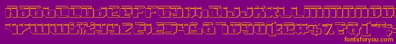 fuente BadRobotLaser3D – Fuentes Naranjas Sobre Fondo Morado