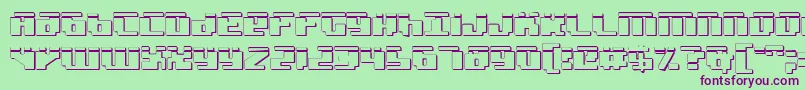 BadRobotLaser3D Font – Purple Fonts on Green Background