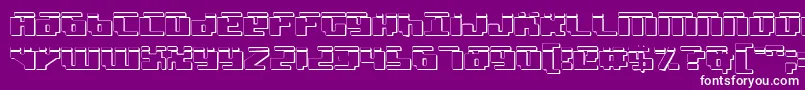 BadRobotLaser3D-fontti – valkoiset fontit violetilla taustalla