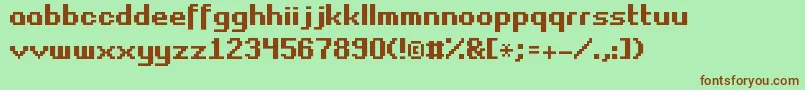 Шрифт FasttrackerIi – коричневые шрифты на зелёном фоне