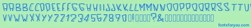 フォントPwscaredfont – 青い文字は緑の背景です。