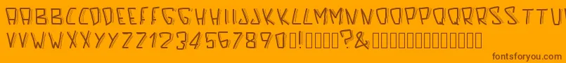 Pwscaredfont-Schriftart – Braune Schriften auf orangefarbenem Hintergrund