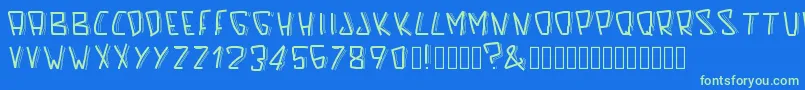 Шрифт Pwscaredfont – зелёные шрифты на синем фоне