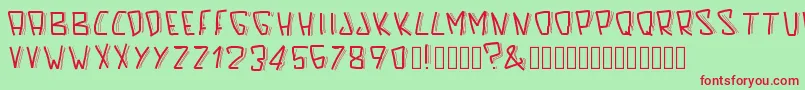 Pwscaredfont Font – Red Fonts on Green Background