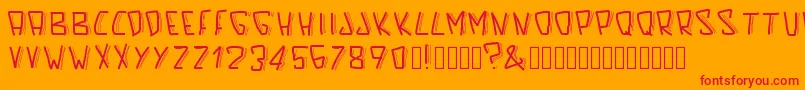Fonte Pwscaredfont – fontes vermelhas em um fundo laranja