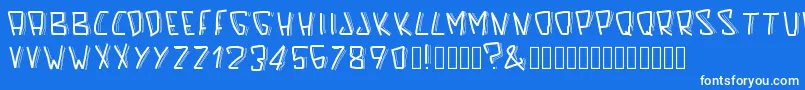 フォントPwscaredfont – 青い背景に白い文字