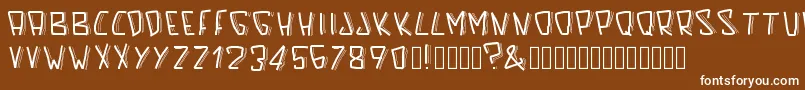 フォントPwscaredfont – 茶色の背景に白い文字