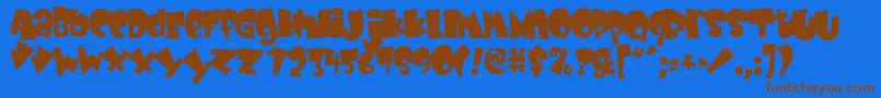 Babyk ffy Font – Brown Fonts on Blue Background