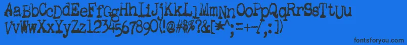 GutterVomit Font – Black Fonts on Blue Background