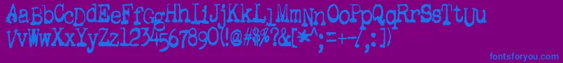 GutterVomit Font – Blue Fonts on Purple Background