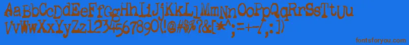 GutterVomit Font – Brown Fonts on Blue Background