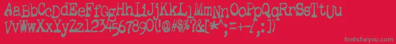 GutterVomit Font – Gray Fonts on Red Background