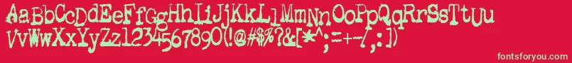 GutterVomit Font – Green Fonts on Red Background