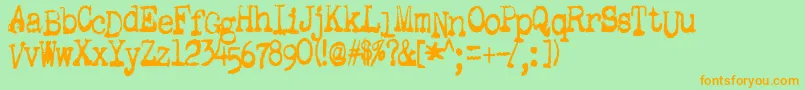 GutterVomit Font – Orange Fonts on Green Background