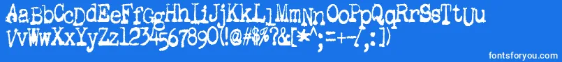 GutterVomit Font – White Fonts on Blue Background