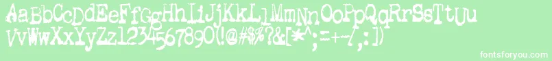 GutterVomit Font – White Fonts on Green Background