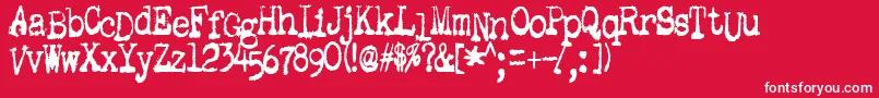GutterVomit Font – White Fonts on Red Background