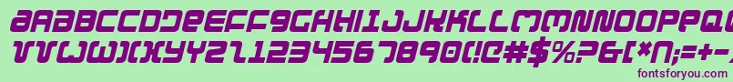 ExedoreCondensedItalic Font – Purple Fonts on Green Background