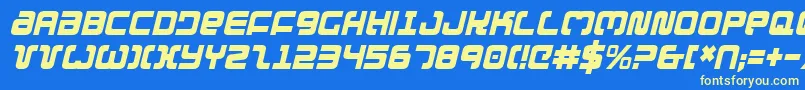 ExedoreCondensedItalic Font – Yellow Fonts on Blue Background