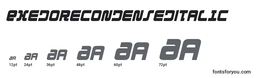 ExedoreCondensedItalic Font Sizes