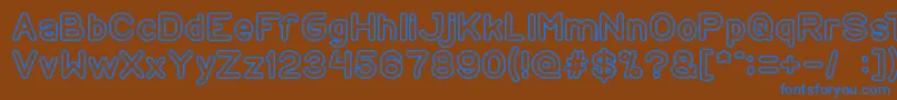 CopyPaste-Schriftart – Blaue Schriften auf braunem Hintergrund